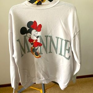 Disney Minnie Mouse White Crewneck Mickey Unlimited Tag Sixe XL